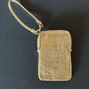 COACH Gold Metallic Poppy Wristlet